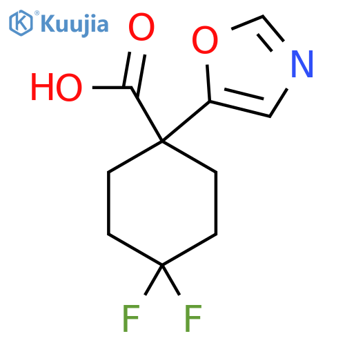 4,4-difluoro-1-(1,3-oxazol-5-yl)cyclohexane-1-carboxylic acid structure