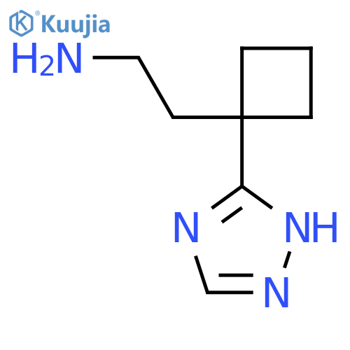 2-1-(1H-1,2,4-triazol-3-yl)cyclobutylethan-1-amine structure