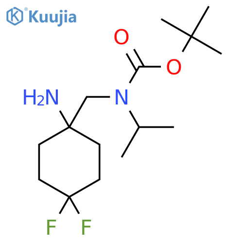 tert-butyl N-(1-amino-4,4-difluorocyclohexyl)methyl-N-(propan-2-yl)carbamate structure