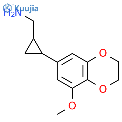 2-(8-methoxy-2,3-dihydro-1,4-benzodioxin-6-yl)cyclopropylmethanamine structure