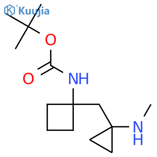 tert-butyl N-(1-{1-(methylamino)cyclopropylmethyl}cyclobutyl)carbamate structure