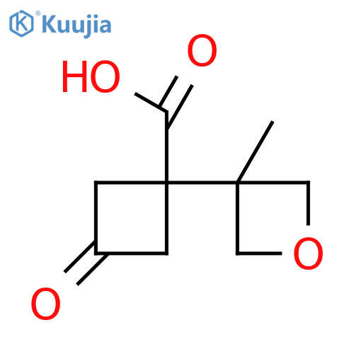 1-(3-methyloxetan-3-yl)-3-oxocyclobutane-1-carboxylic acid structure