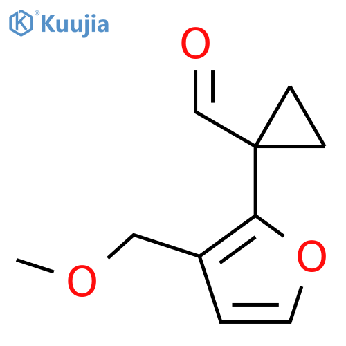 1-3-(methoxymethyl)furan-2-ylcyclopropane-1-carbaldehyde structure