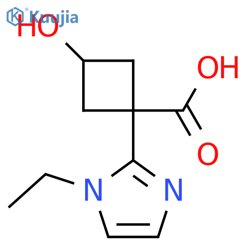 1-(1-ethyl-1H-imidazol-2-yl)-3-hydroxycyclobutane-1-carboxylic acid structure