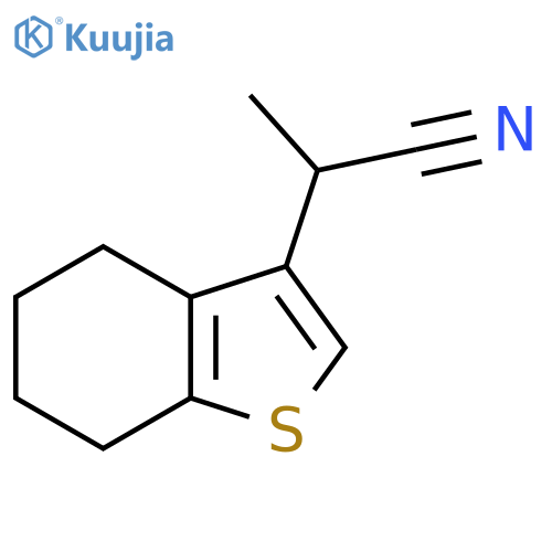 2-(4,5,6,7-tetrahydro-1-benzothiophen-3-yl)propanenitrile structure