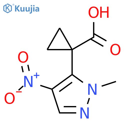 1-(1-methyl-4-nitro-1H-pyrazol-5-yl)cyclopropane-1-carboxylic acid structure