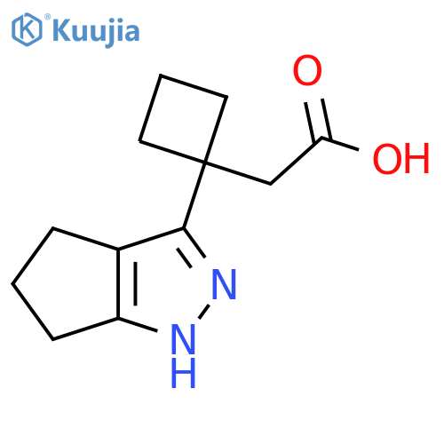 2-(1-{1H,4H,5H,6H-cyclopentacpyrazol-3-yl}cyclobutyl)acetic acid structure