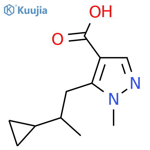 5-(2-cyclopropylpropyl)-1-methyl-1H-pyrazole-4-carboxylic acid structure