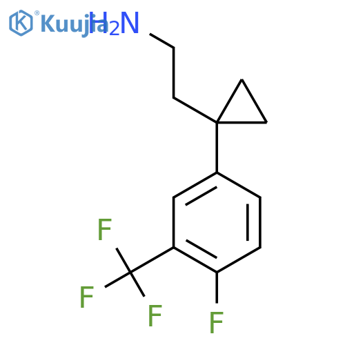 2-{1-4-fluoro-3-(trifluoromethyl)phenylcyclopropyl}ethan-1-amine structure