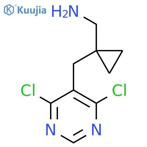 {1-(4,6-dichloropyrimidin-5-yl)methylcyclopropyl}methanamine structure