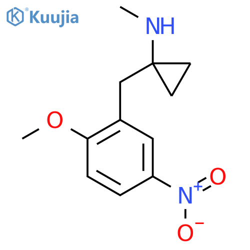 1-(2-methoxy-5-nitrophenyl)methyl-N-methylcyclopropan-1-amine structure