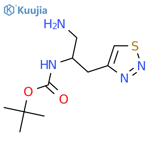 tert-butyl N-1-amino-3-(1,2,3-thiadiazol-4-yl)propan-2-ylcarbamate structure