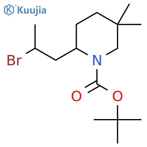 tert-butyl 2-(2-bromopropyl)-5,5-dimethylpiperidine-1-carboxylate structure