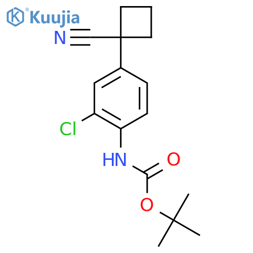 tert-butyl N-2-chloro-4-(1-cyanocyclobutyl)phenylcarbamate structure