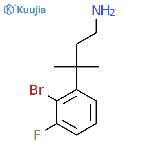 3-(2-bromo-3-fluorophenyl)-3-methylbutan-1-amine structure