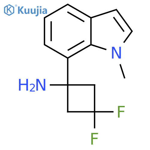 3,3-difluoro-1-(1-methyl-1H-indol-7-yl)cyclobutan-1-amine structure