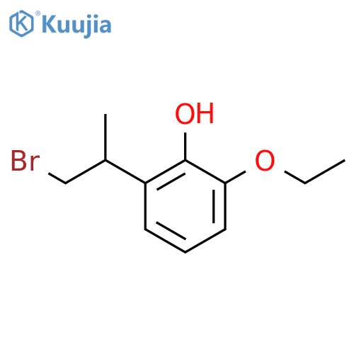 2-(1-bromopropan-2-yl)-6-ethoxyphenol structure