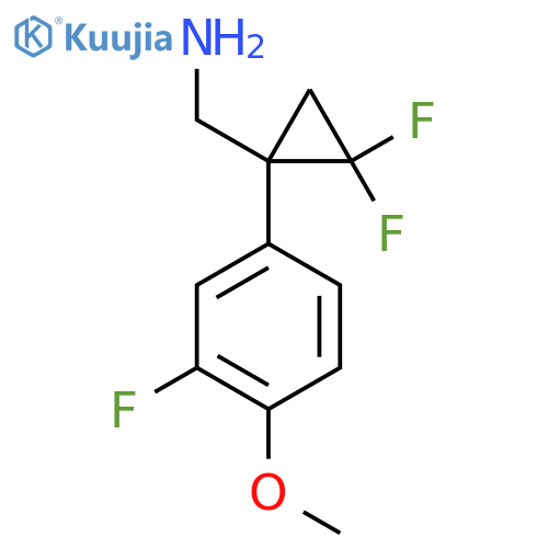 2,2-difluoro-1-(3-fluoro-4-methoxyphenyl)cyclopropylmethanamine structure