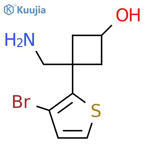 3-(Aminomethyl)-3-(3-bromothiophen-2-yl)cyclobutan-1-ol structure
