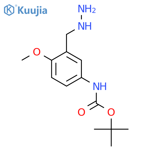 tert-butyl N-3-(hydrazinylmethyl)-4-methoxyphenylcarbamate structure