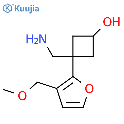 3-(aminomethyl)-3-3-(methoxymethyl)furan-2-ylcyclobutan-1-ol structure
