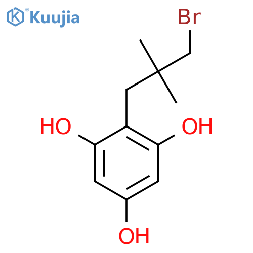 2-(3-bromo-2,2-dimethylpropyl)benzene-1,3,5-triol structure