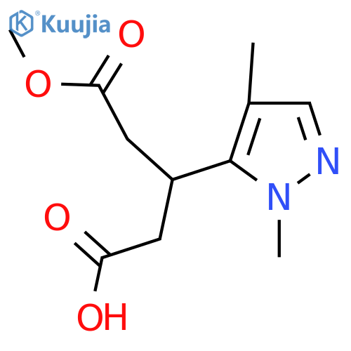 3-(1,4-dimethyl-1H-pyrazol-5-yl)-5-methoxy-5-oxopentanoic acid structure