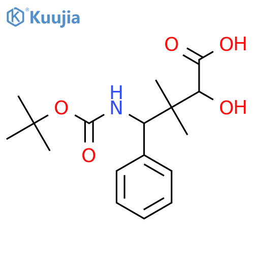 4-{(tert-butoxy)carbonylamino}-2-hydroxy-3,3-dimethyl-4-phenylbutanoic acid structure