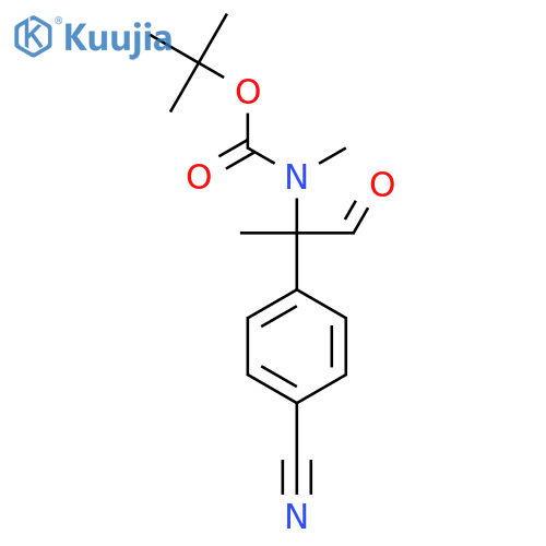 tert-butyl N-2-(4-cyanophenyl)-1-oxopropan-2-yl-N-methylcarbamate structure