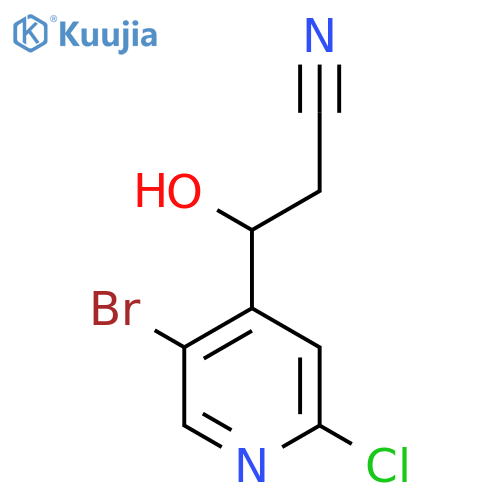 3-(5-bromo-2-chloropyridin-4-yl)-3-hydroxypropanenitrile structure