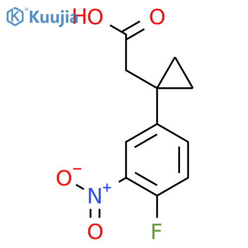 2-1-(4-fluoro-3-nitrophenyl)cyclopropylacetic acid structure
