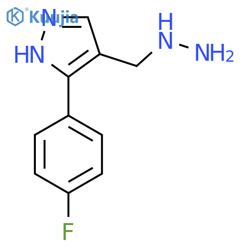 3-(4-fluorophenyl)-4-(hydrazinylmethyl)-1H-pyrazole structure