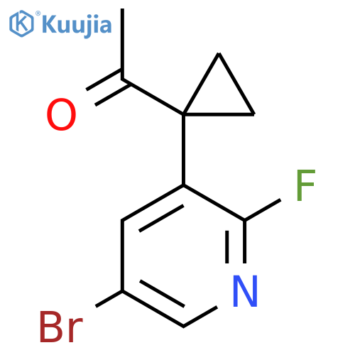 1-1-(5-bromo-2-fluoropyridin-3-yl)cyclopropylethan-1-one structure