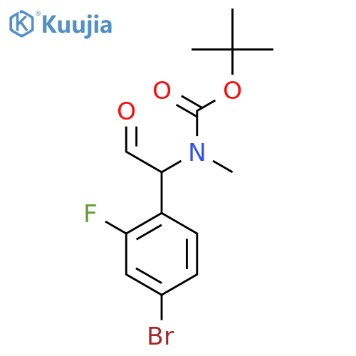 tert-butyl N-1-(4-bromo-2-fluorophenyl)-2-oxoethyl-N-methylcarbamate structure