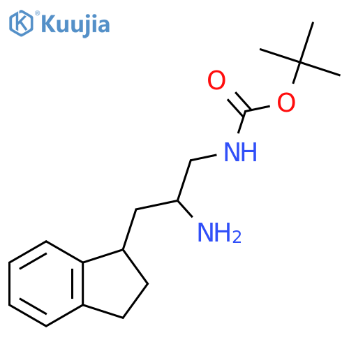 tert-butyl N-2-amino-3-(2,3-dihydro-1H-inden-1-yl)propylcarbamate structure