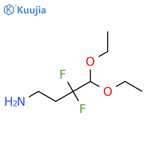 4,4-diethoxy-3,3-difluorobutan-1-amine structure