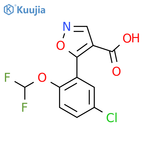 5-5-chloro-2-(difluoromethoxy)phenyl-1,2-oxazole-4-carboxylic acid structure