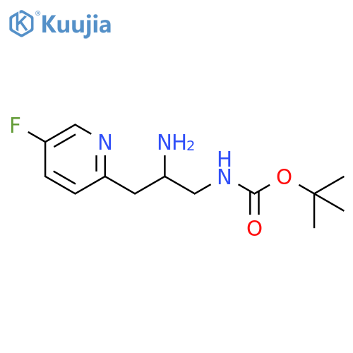 tert-butyl N-2-amino-3-(5-fluoropyridin-2-yl)propylcarbamate structure