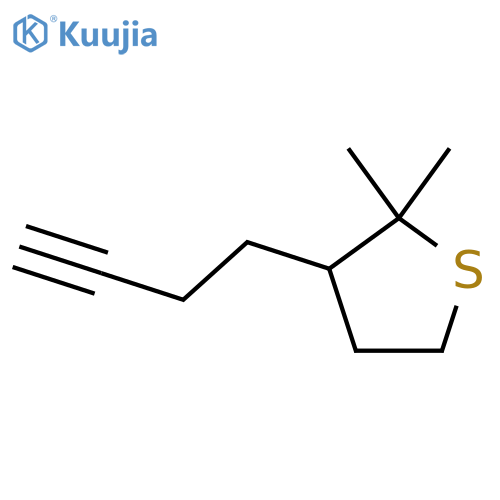 3-(but-3-yn-1-yl)-2,2-dimethylthiolane structure