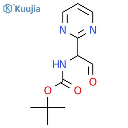 tert-butyl N-2-oxo-1-(pyrimidin-2-yl)ethylcarbamate structure