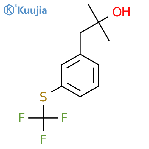 2-methyl-1-{3-(trifluoromethyl)sulfanylphenyl}propan-2-ol structure