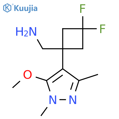 3,3-difluoro-1-(5-methoxy-1,3-dimethyl-1H-pyrazol-4-yl)cyclobutylmethanamine structure