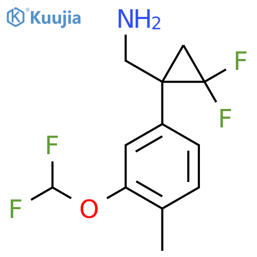 {1-3-(difluoromethoxy)-4-methylphenyl-2,2-difluorocyclopropyl}methanamine structure