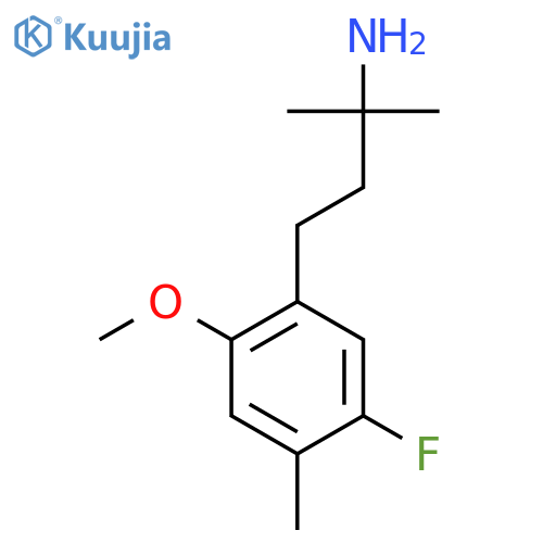 4-(5-fluoro-2-methoxy-4-methylphenyl)-2-methylbutan-2-amine structure