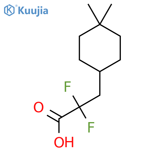 3-(4,4-dimethylcyclohexyl)-2,2-difluoropropanoic acid structure
