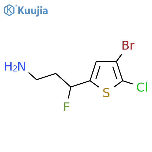 3-(4-bromo-5-chlorothiophen-2-yl)-3-fluoropropan-1-amine structure