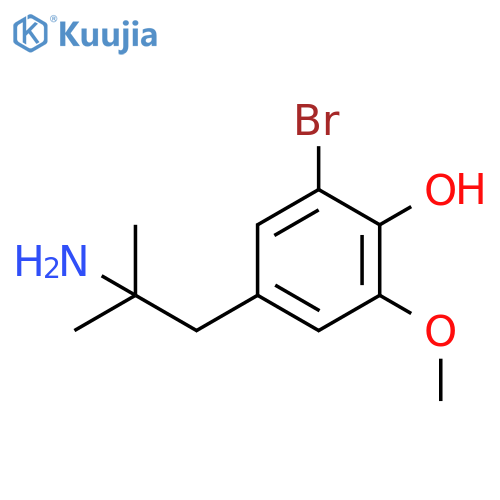 4-(2-amino-2-methylpropyl)-2-bromo-6-methoxyphenol structure