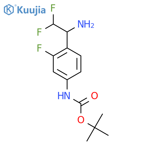 tert-butyl N-4-(1-amino-2,2-difluoroethyl)-3-fluorophenylcarbamate structure