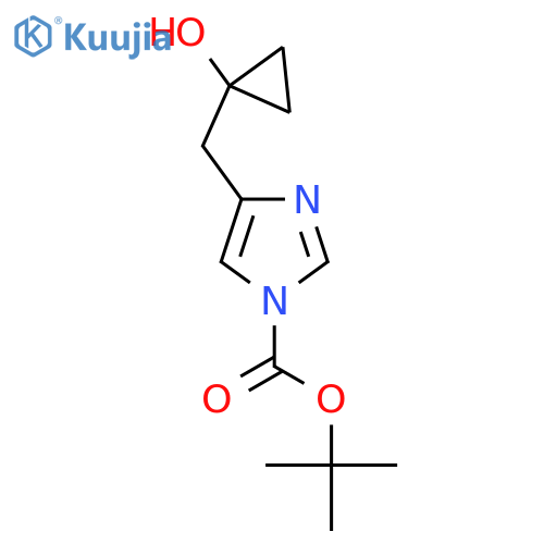 tert-butyl 4-(1-hydroxycyclopropyl)methyl-1H-imidazole-1-carboxylate structure