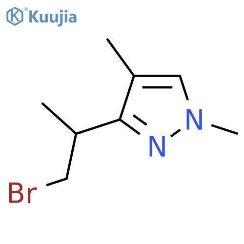 3-(1-bromopropan-2-yl)-1,4-dimethyl-1H-pyrazole structure